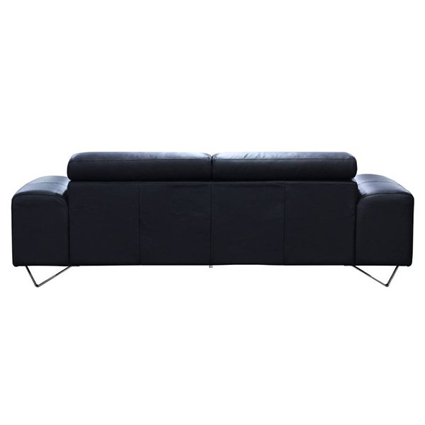 Majorca 3 Seater Leather Sofa - Black