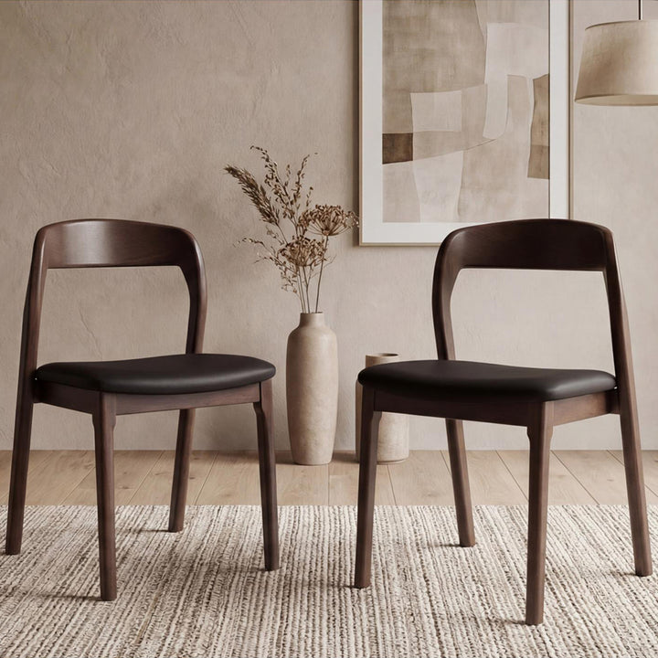Bairia Set of 2 Dining Chair - Walnut Black