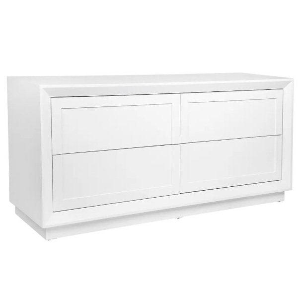 Balmain 4 Drawer Oak Chest - White