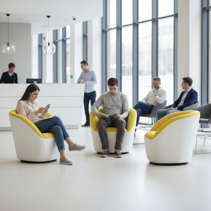 Baris Upholstered Swivel Chair - Yellow
