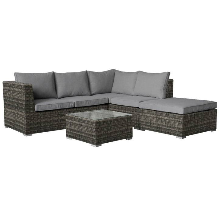 Beaumonte 4 Piece Wicker Outdoor Modular Corner Lounge Set
