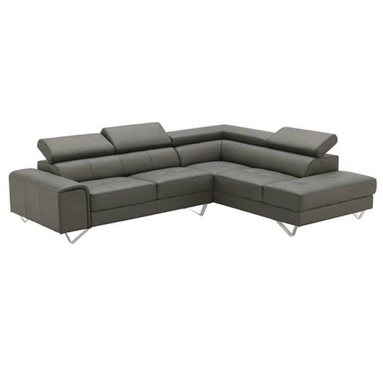 Majorca 2 Seater Leather Corner Sofa with Chaise - Sand