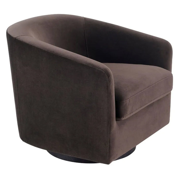 Bellevue Swivel Arm Chair - Slate Grey Velvet