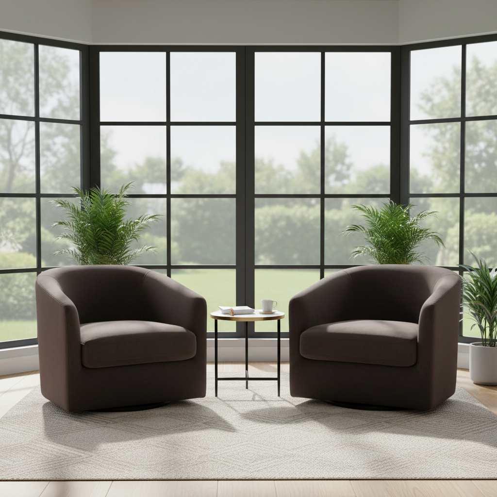 Bellevue Swivel Arm Chair - Slate Grey Velvet
