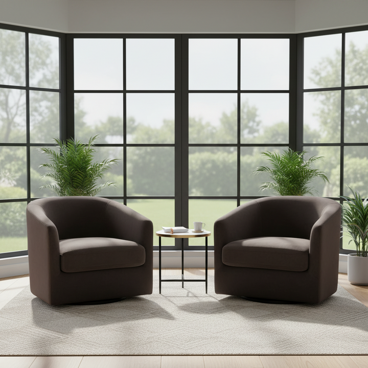 Bellevue Swivel Arm Chair - Slate Grey Velvet