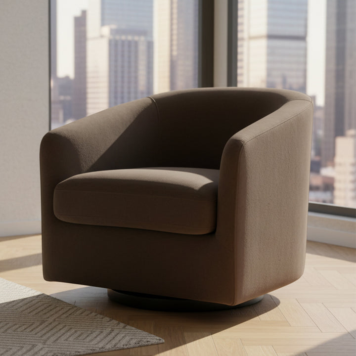 Bellevue Swivel Arm Chair - Slate Grey Velvet