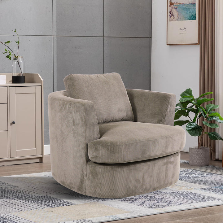 Bergman Swivel Chair - Dark Beige