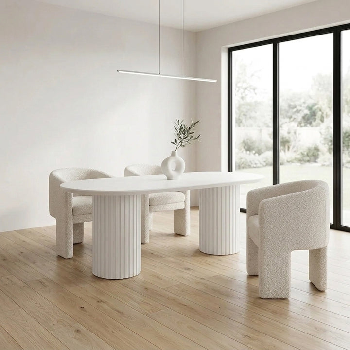 Bertel Dining Chair - White Boucle