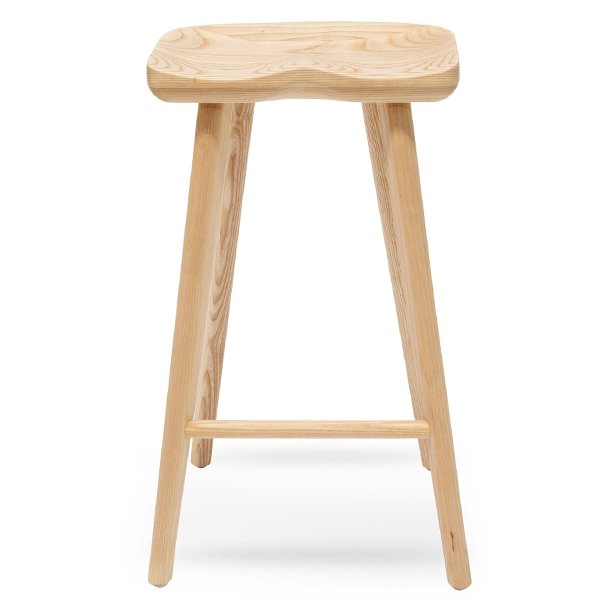 Bethan 65cm Wooden Bar Stool - Natural