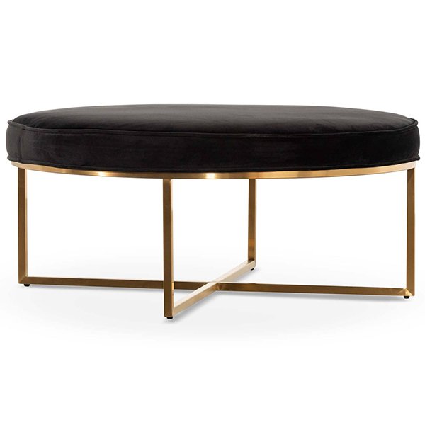 Bianka 100cm Ottoman - Black Velvet