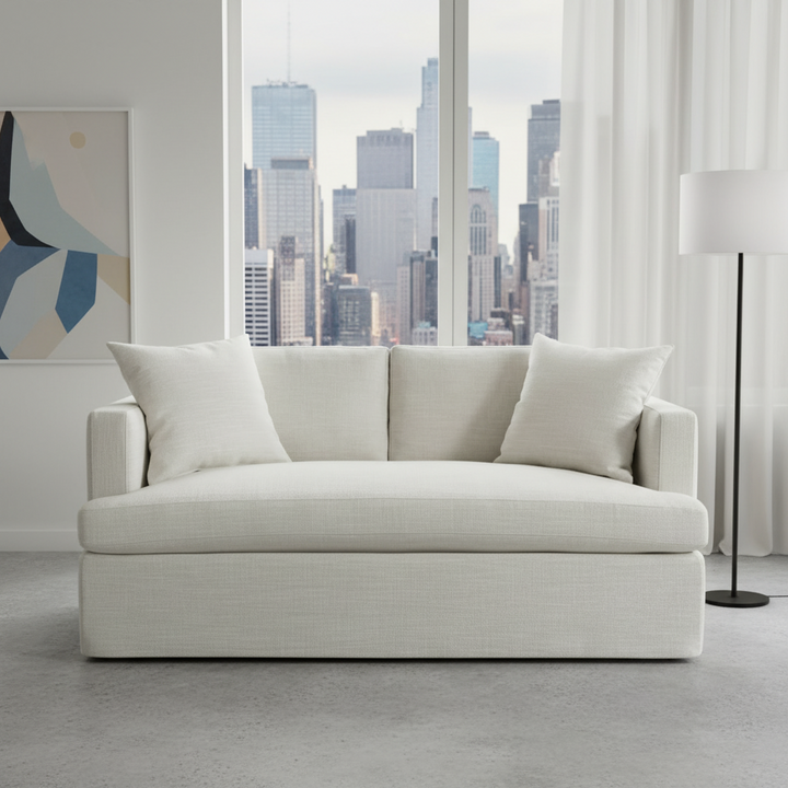 Birkshire 2 Seater Slip Cover Sofa - Off White Linen