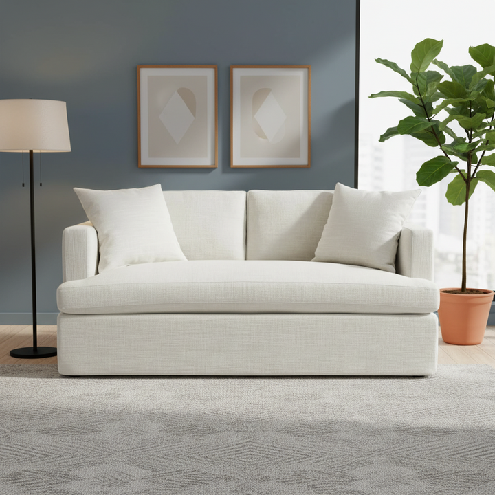 Birkshire 2 Seater Slip Cover Sofa - Off White Linen