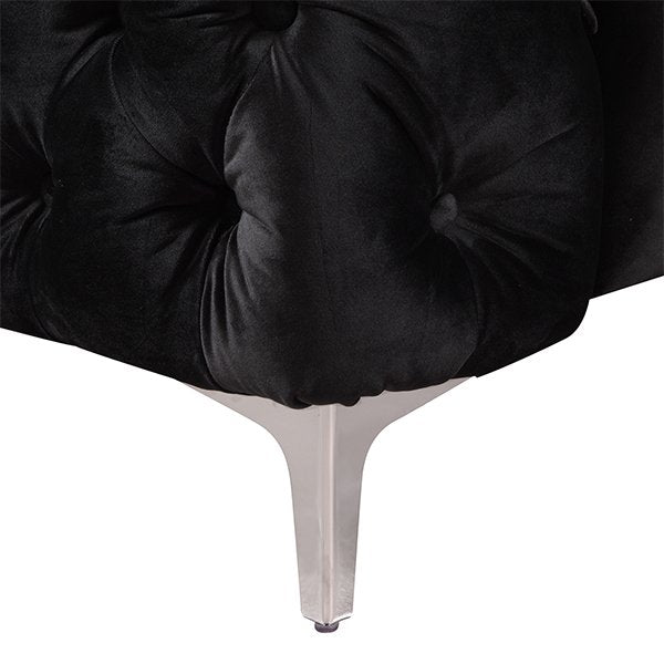 Black Eddard 2 Seater Velvet Sofa