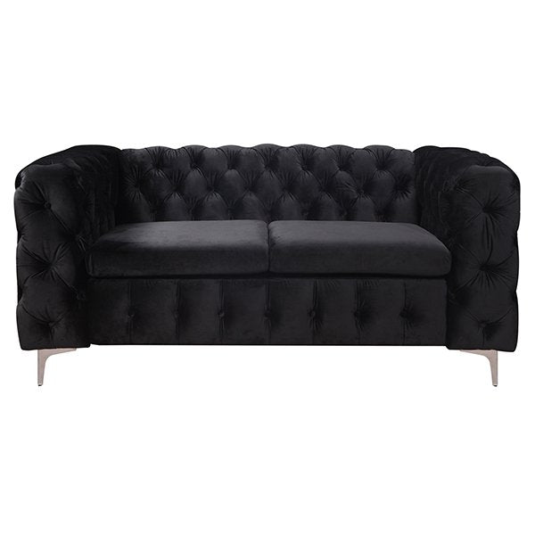 Black Eddard 2 Seater Velvet Sofa