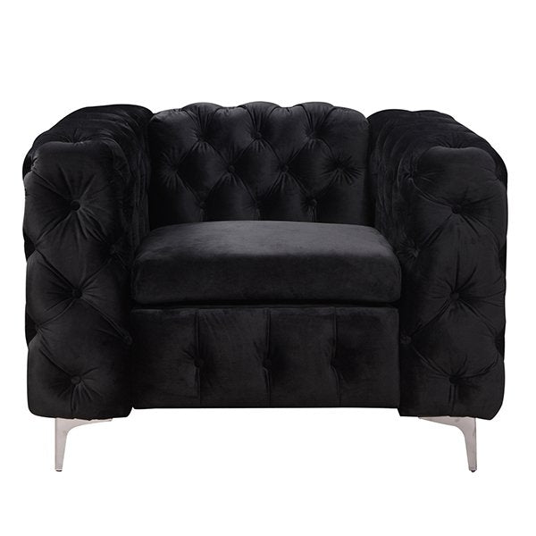 Black Eddard Velvet Armchair