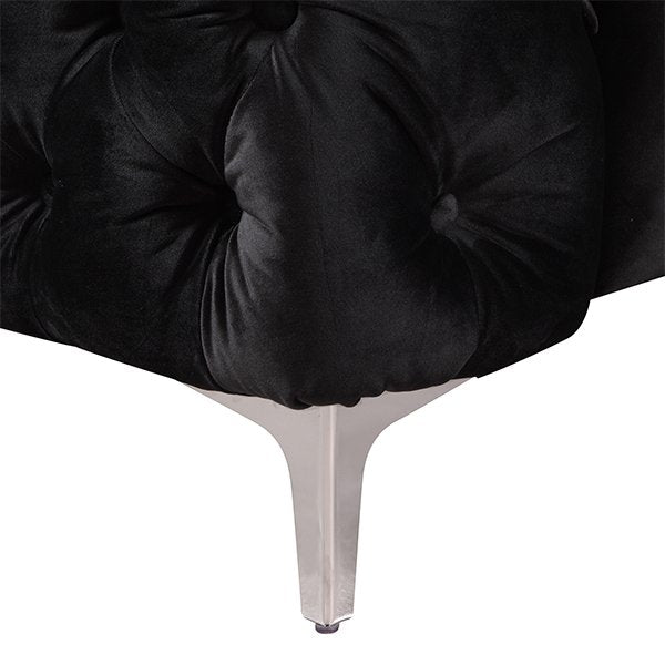 Black Eddard Velvet Armchair