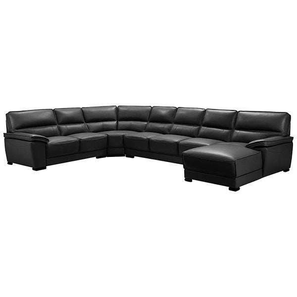 Black Venus 7 Seater Faux Leather Sofa