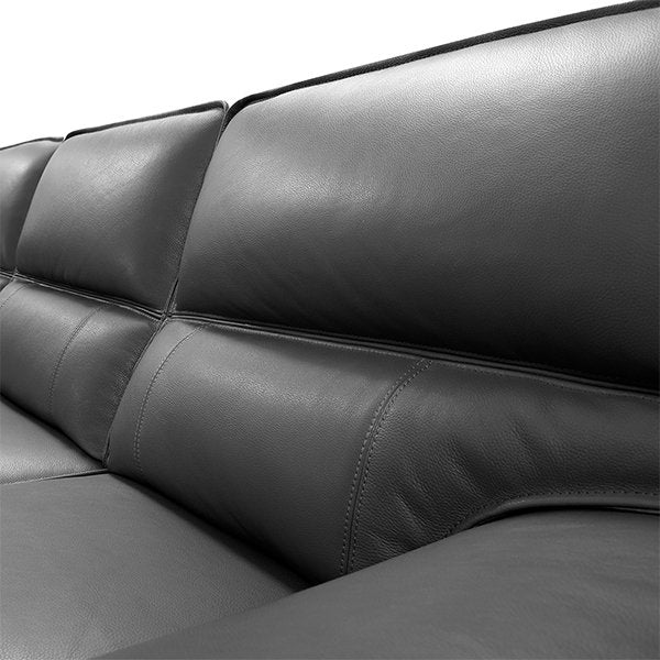 Black Venus 7 Seater Faux Leather Sofa