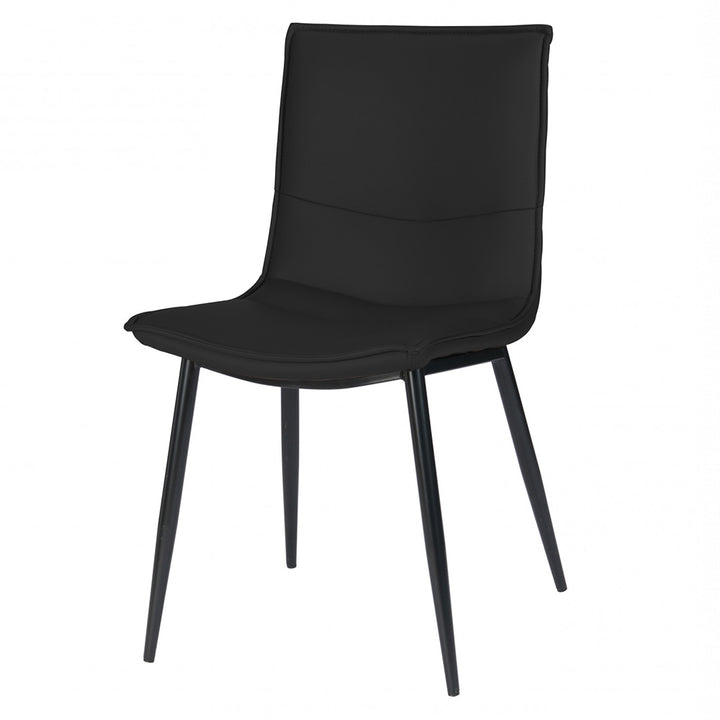 Black Royce Eco Leather Dining Chairs (Set of 2)