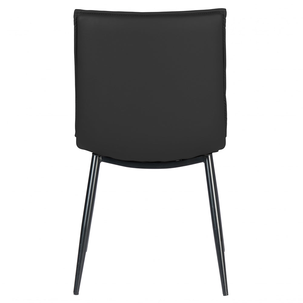 Black Royce Eco Leather Dining Chairs (Set of 2)