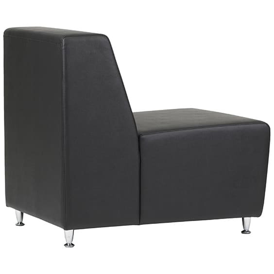 Blitz Black PU Leather Wedge Single Seater Lounge