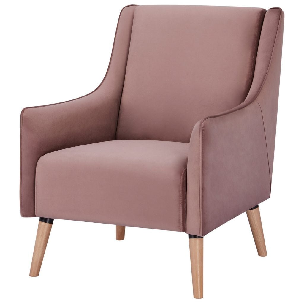 Rosalyn Velvet Armchair - Blush