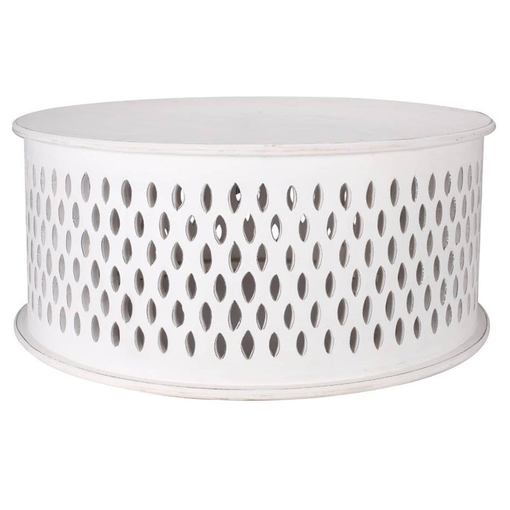 Bongo Round Coffee Table - Distressed White