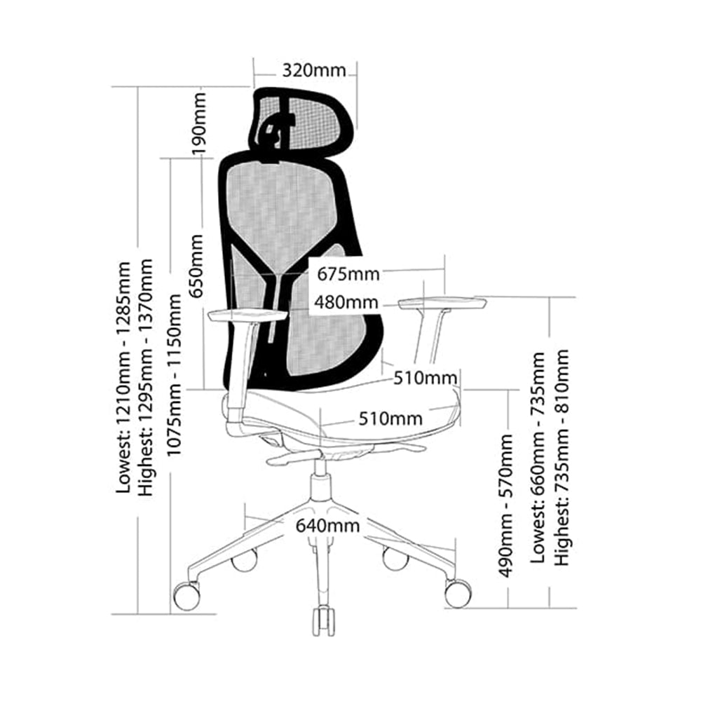 Bonn Mesh Back Ergonomic Office Chair with Headrest