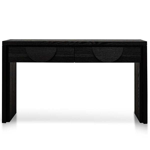 Bonnie 140cm Wooden Console Table with Drawers - Textured Espresso Black