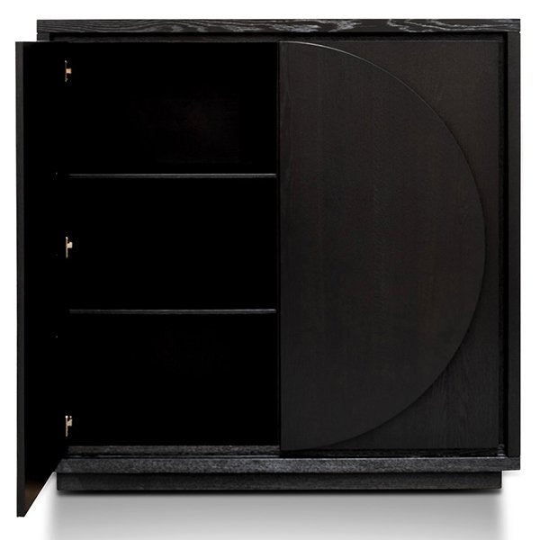 Bonnie 2 Doors Wooden Storage Cabinet - Textured Espresso Black