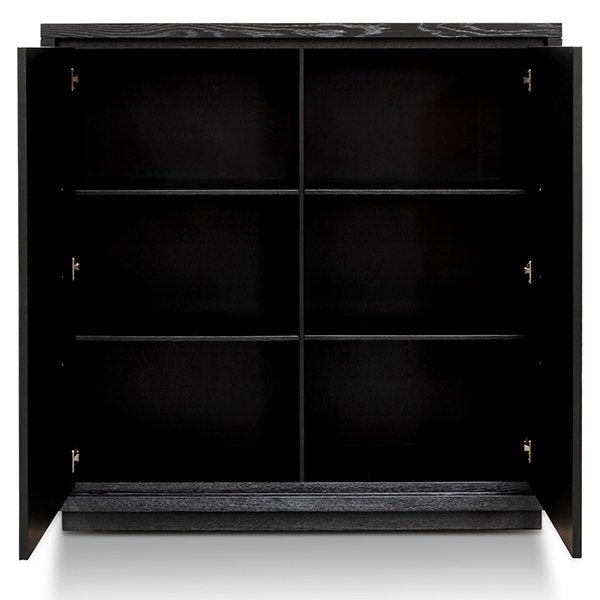 Bonnie 2 Doors Wooden Storage Cabinet - Textured Espresso Black