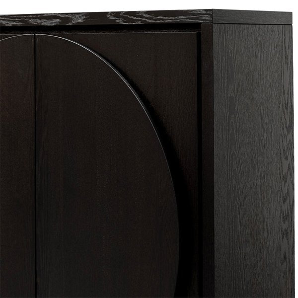 Bonnie 2 Doors Wooden Storage Cabinet - Textured Espresso Black