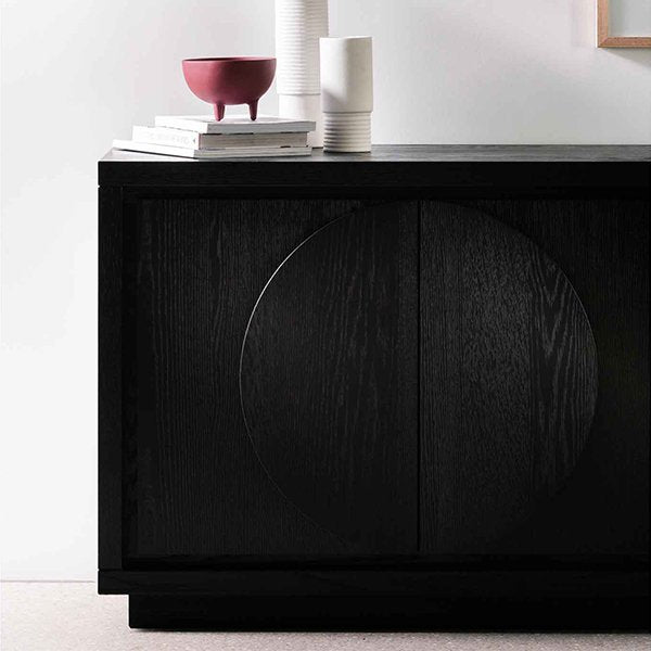 Bonnie 2m Wooden Buffet Unit - Textured Espresso Black