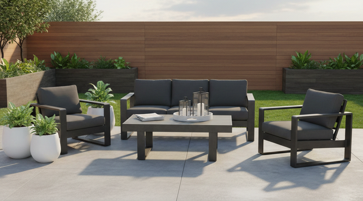 Bonnie 4 Piece Outdoor Sofa Set - Charcoal