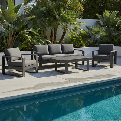 Bonnie 4 Piece Outdoor Sofa Set - Charcoal