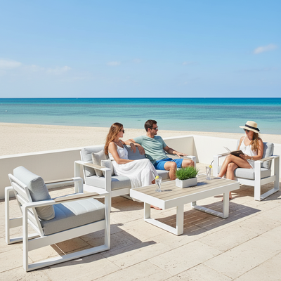 Bonnie 4 Piece Outdoor Sofa Set - White