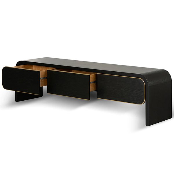 Boran 2m TV Entertainment Unit - Textured Espresso Black