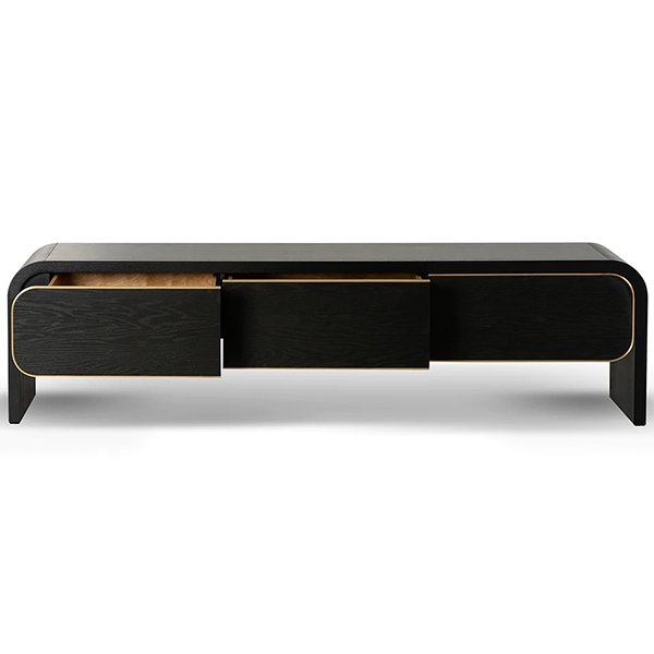 Boran 2m TV Entertainment Unit - Textured Espresso Black