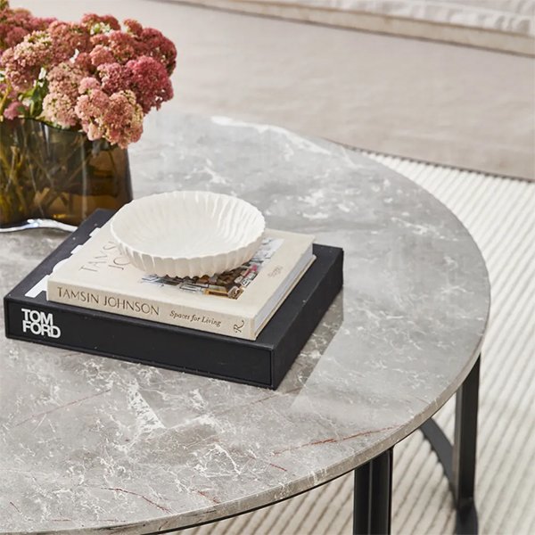 Bowie Marble Coffee Table - Medium Grey