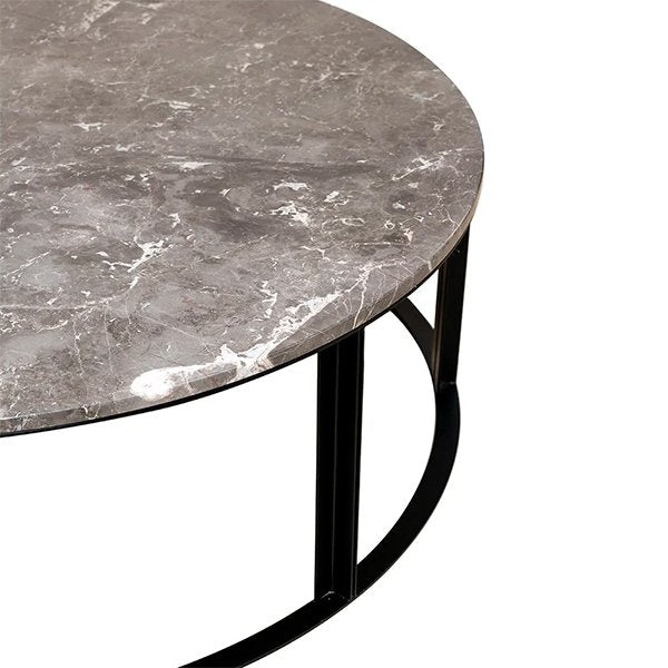 Bowie Marble Coffee Table - Medium Grey