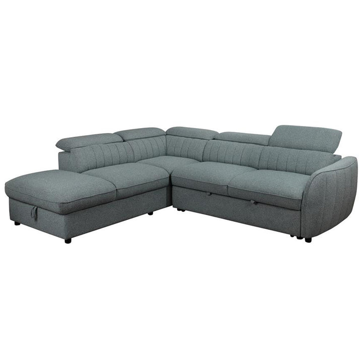 Bozeman Fabric Sofa Bed + LHF Storage Chaise - Sage