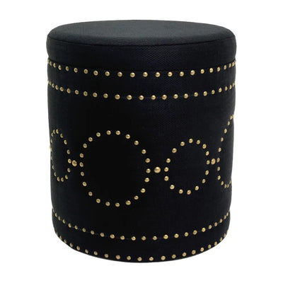Bradshaw Round Storage Stool - Black Linen