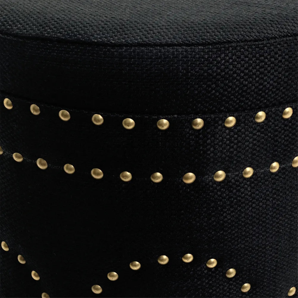 Bradshaw Round Storage Stool - Black Linen
