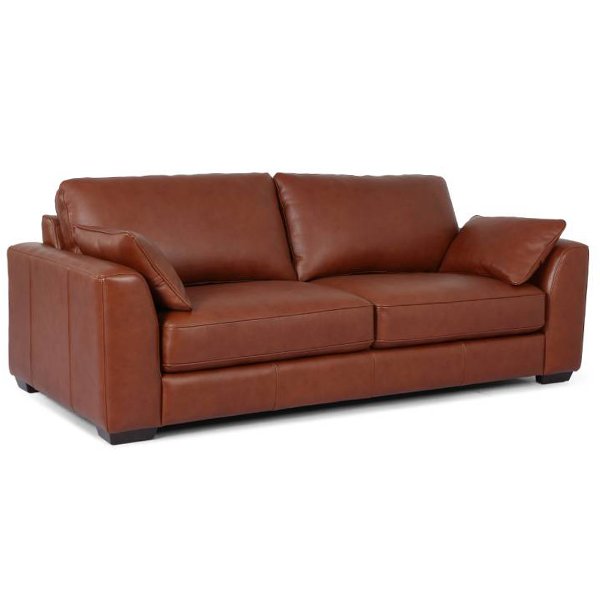 Bremen 3-Seater Leather Sofa - Butterscotch