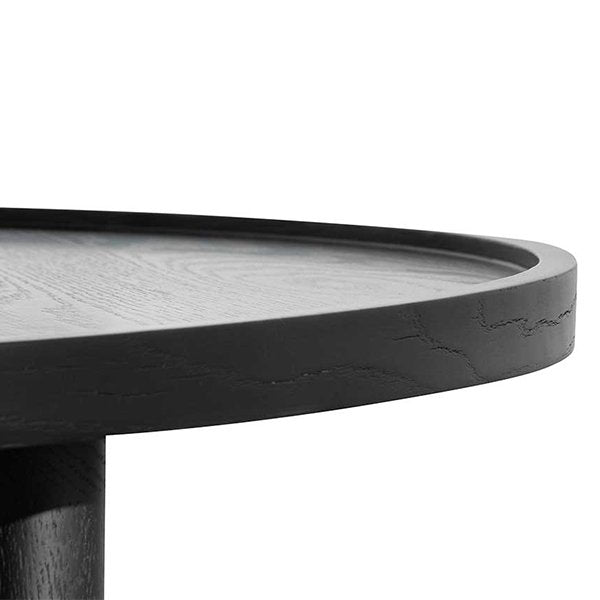 Brenda 1.1m Wooden Round Coffee Table - Black