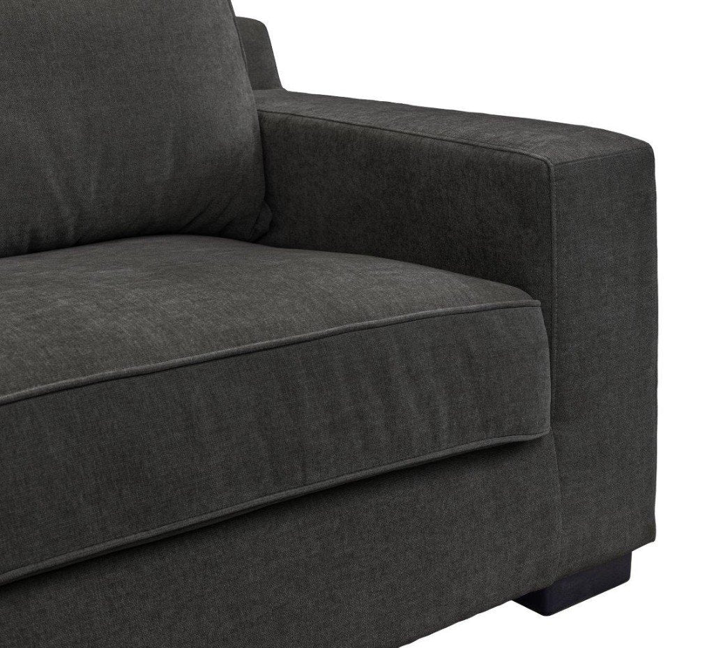 Lidcombe Fabric 4 Seater Modular Corner Sofa - Black