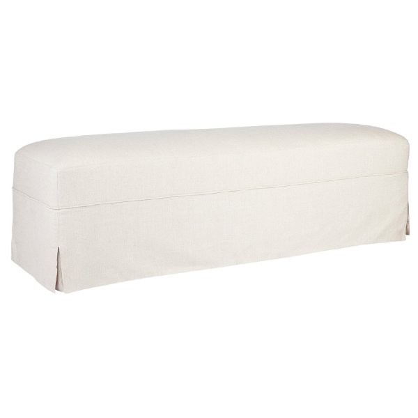 Brighton Slip Cover Bench Ottoman - Natural Linen