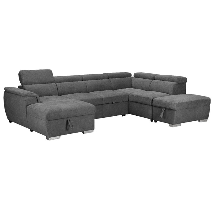 Bringelly Fabric Sofa Bed with Storage - Dark Grey