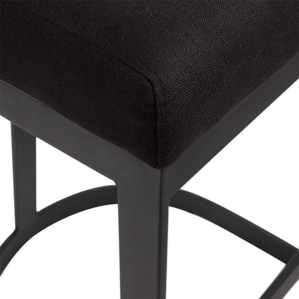 Brooke Black Kitchen Stool - Black Linen