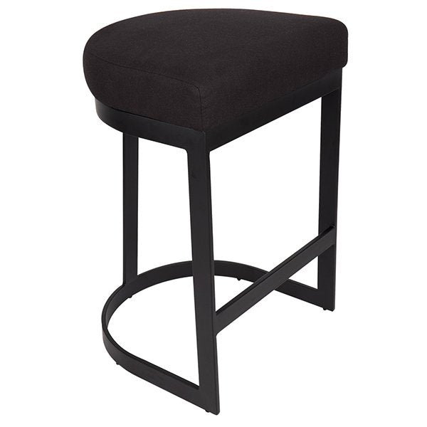 Brooke Black Kitchen Stool - Black Linen